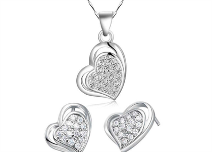 Silver Plated | CZ Studded Pendant Sets